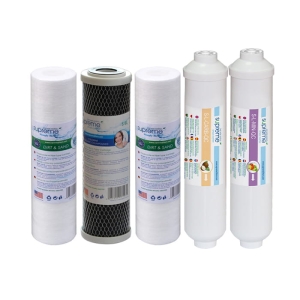 KP6-S2-QC - Komplet pięciu wkładów (S-PP20, S-BL, S-PP5, S-L-CARB-QC, S-L-MIN-QC) do systemów Osmotycznych typu RO6 oraz RO6 PREMIUM.