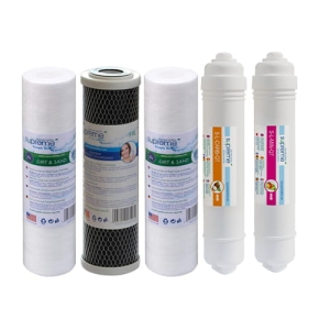 KP6-S2-QT - Komplet pięciu wkładów (S-PP20, S-BL, S-PP5, S-L-CARB-QT, S-L-MIN-QT) do systemów Osmotycznych typu RO6 oraz RO6 PREMIUM.