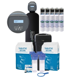 SUPREME LOGIQUE 75D_MN-SET-1, zmiękczacz wody, EASY-IQ 269/PENTAIR, UP-FLOW, monosferyk PURE SOFT MONO, system DLFR, butla 13X54. All inclusive: zmiękczacz, 2 x korpus 10", płytka, klucz, wkłady mechaniczne oraz węglowe, sól, tester, węże popłuczyn.