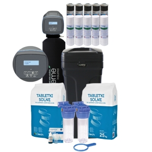 SUPREME LOGIQUE 35D_MN-SET-1, zmiękczacz wody, EASY-IQ 269/PENTAIR, UP-FLOW, monosferyk PURE SOFT MONO, system DLFR, butla 10X35. All inclusive: zmiękczacz, 2 x korpus 10", płytka, klucz, wkłady mechaniczne oraz węglowe, sól, tester, węże popłuczyn.